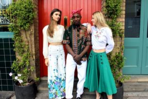 Beautiful flowery bellbottoms complement a cream blouse, an African shirt goes well with white trousers and a mint midi skirt looks great with an embroidered peasant top.