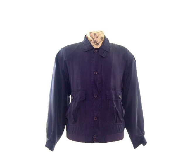 Mens Vintage Silk Bomber Jacket