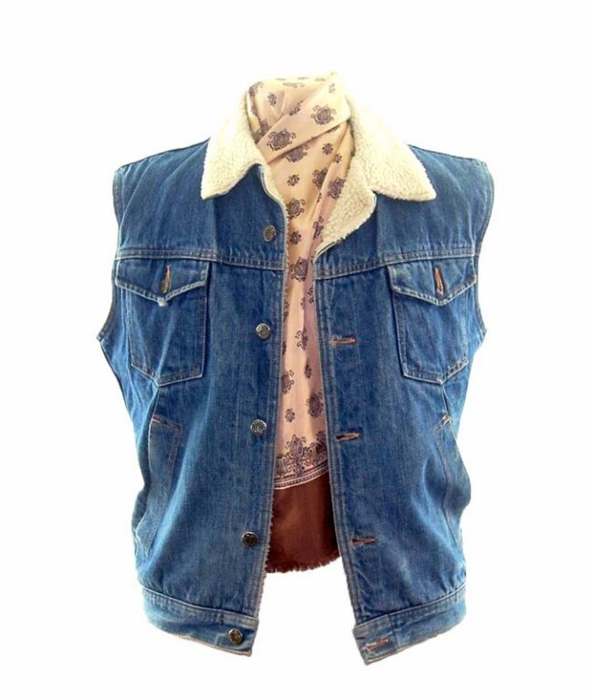 Mustang Blue Denim Fleece Waistcoat