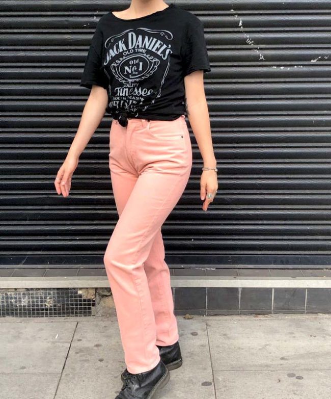Peach Colour Ladies Armani Jeans