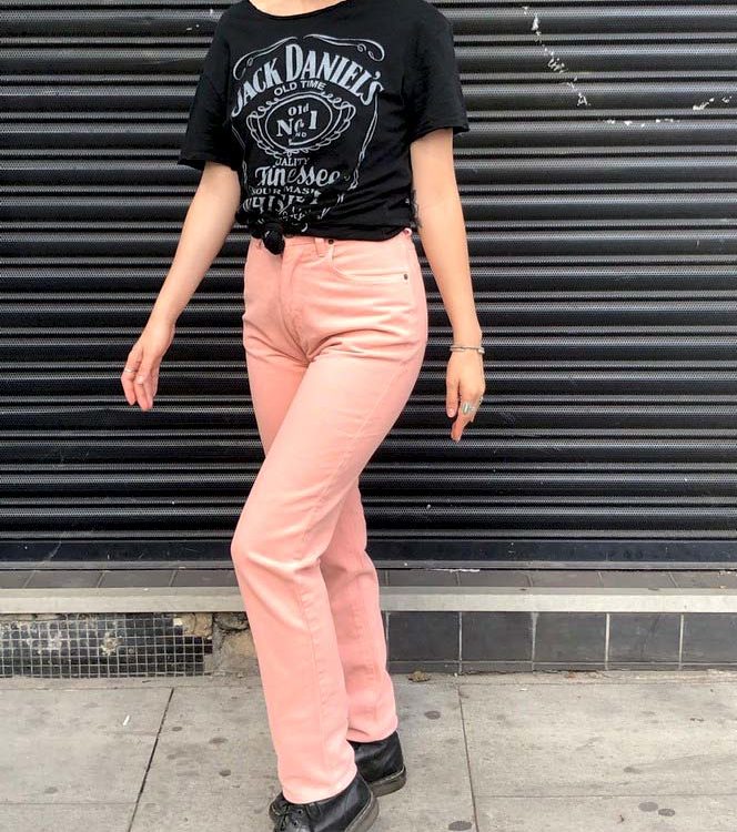 Peach Colour Ladies Armani Jeans