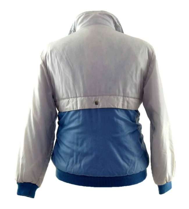 Photo of back of Blue And White Ski Jacket