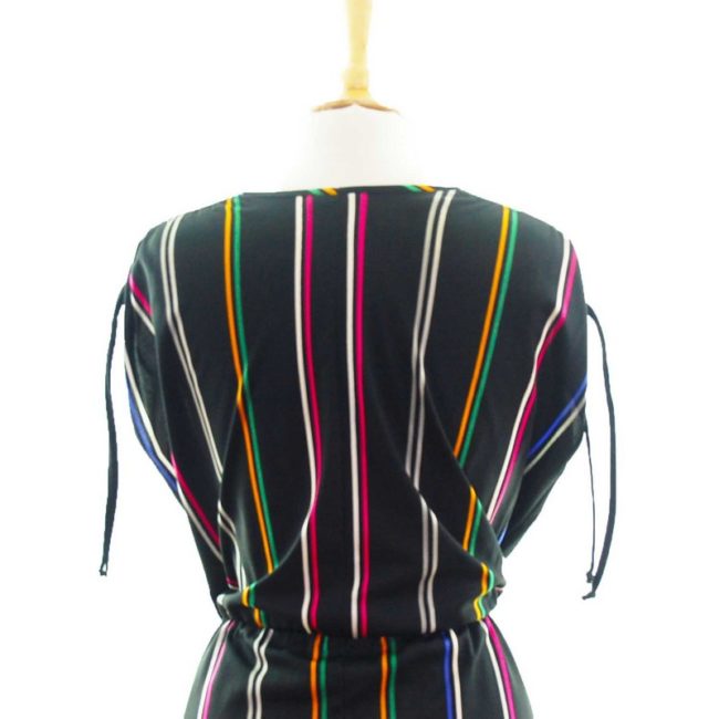 back 80s Multicolored Stripes Dress
