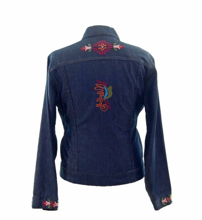 back of 70s Embroidered JC Penney Denim Jacket