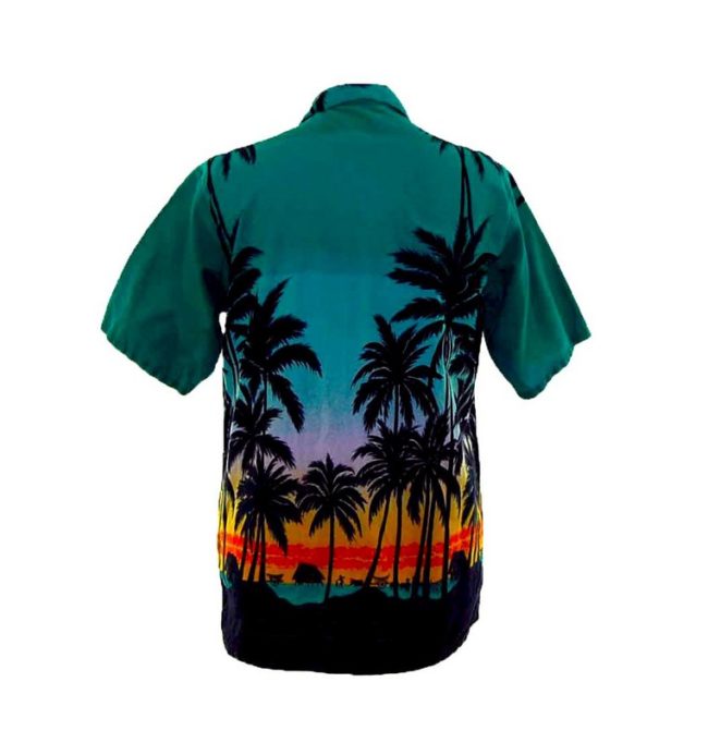 back of 90s Landscape Hawaiian Shirt