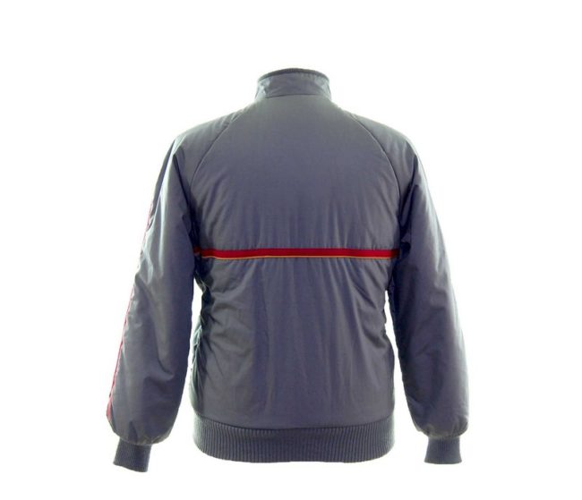 back of Grey Wrangler Bomber Jacket