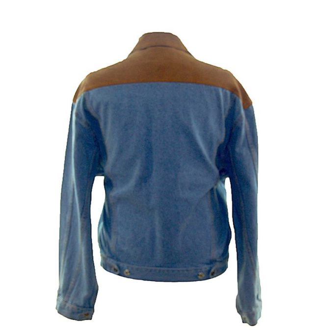 back of Rivergold Blue Denim Southwest Jacket