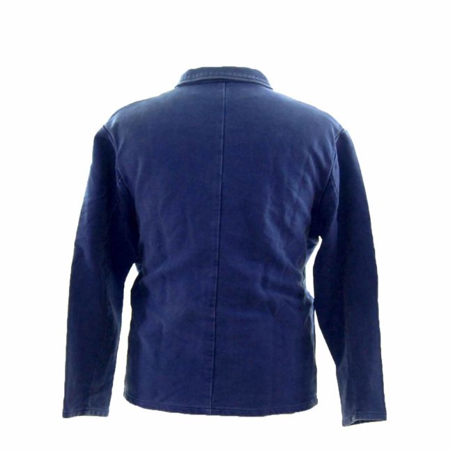 back of Vintage Moleskin Blue Work Jacket