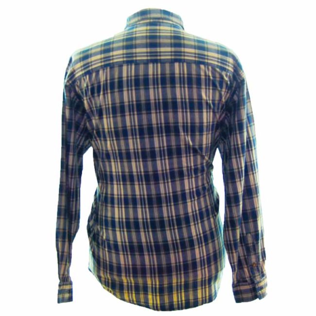 back of Wrangler Blue Check Western Shirt