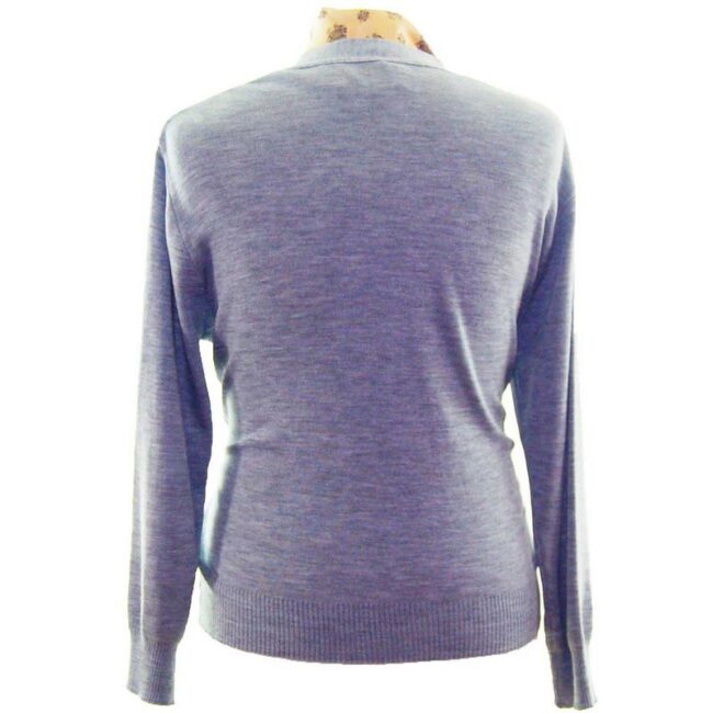 back of Mens Grey Cardigan