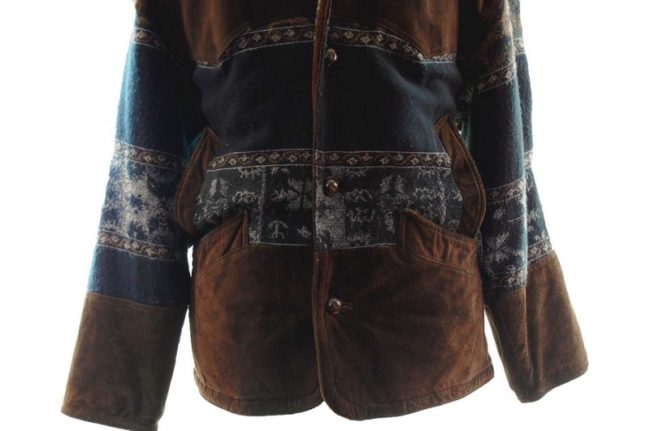 bottom of 90s Aztec Blanket Jacket