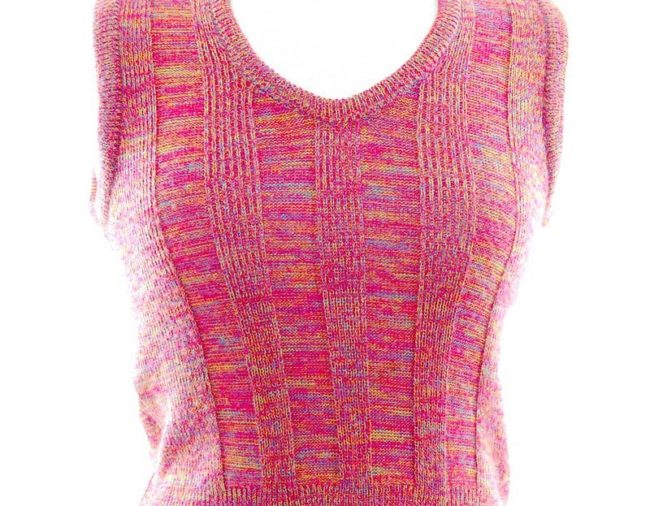 close up 70s Multicolored Knit Tank Top