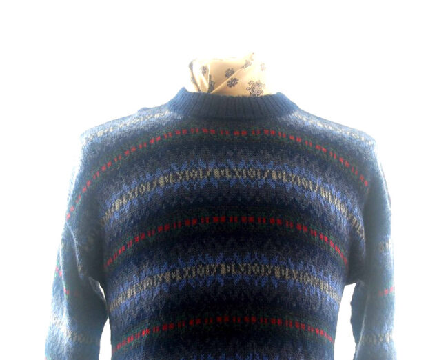 close up 80s Blue Oversized Jumper