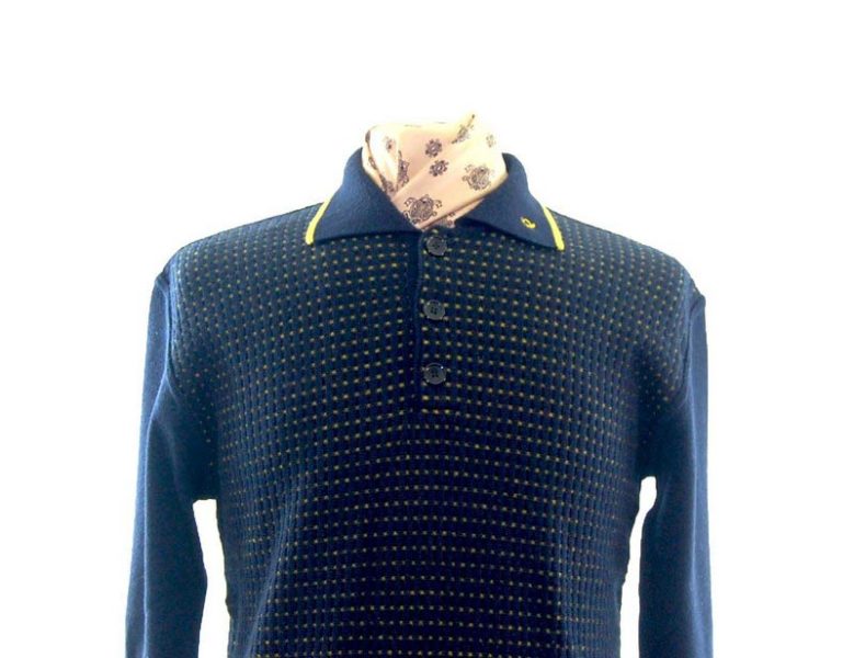 80s Button Up Jumper - UK XL - Blue 17 Vintage Clothing