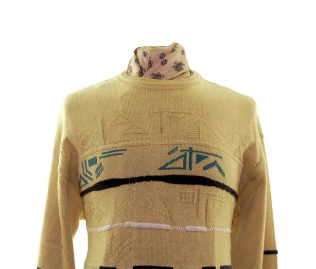 close up 80s Yellow Jumper
