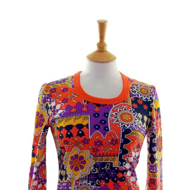 close up of 70s Turkish Print Tee Shirt