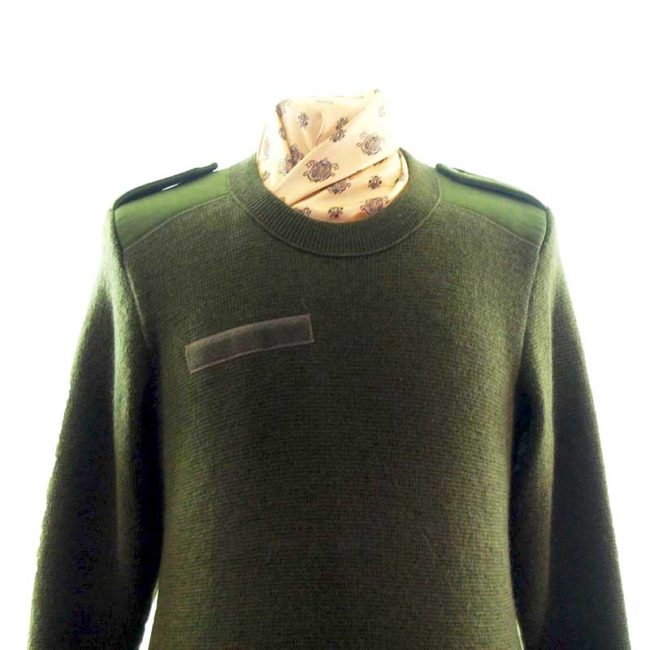 close up of Army Green Jumper