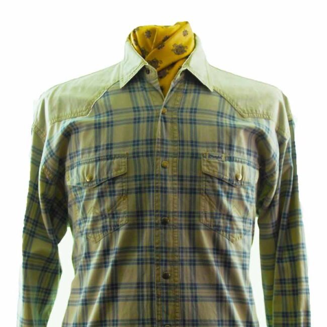 close up of Authentic Wrangler Check Shirt