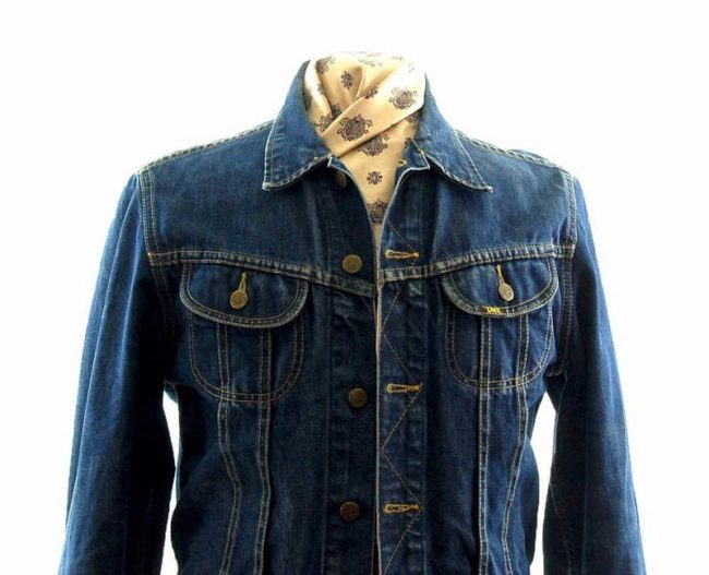 close up of Dark Blue Lee Denim Jacket Vintage