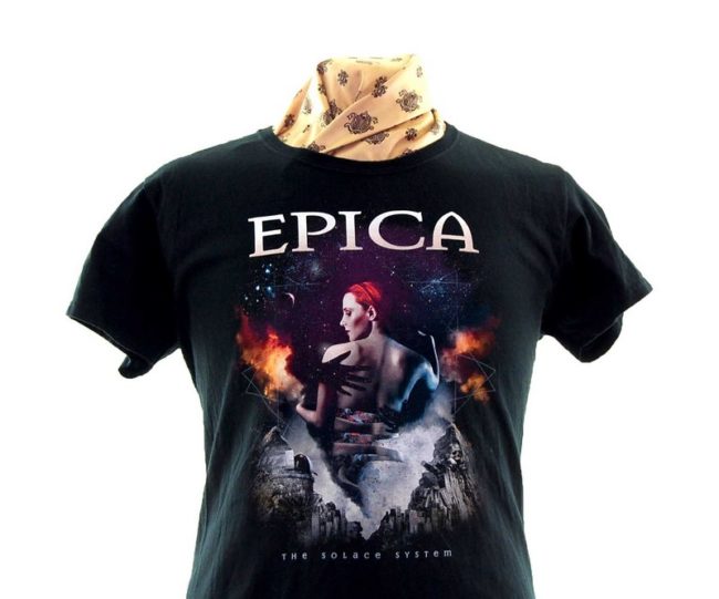 close up of Epica Black Band Tee Shirt