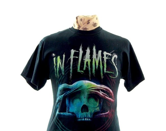close up of In Flames Band Tee Shirt
