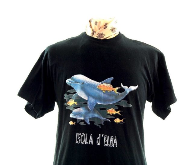 close up of Italian Dolphin Tee Shirt