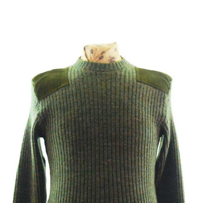 close up of Khaki Military Jumper