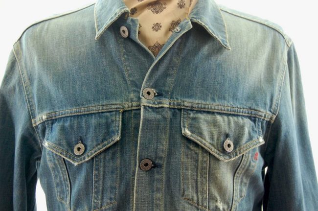 close up of Replay Blue Jeans Denim Jacket