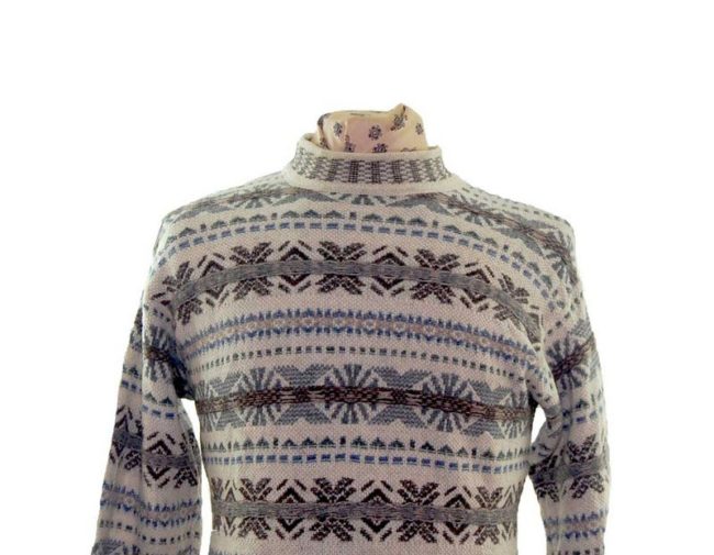 close up 80s Aztec Inspired Jumper