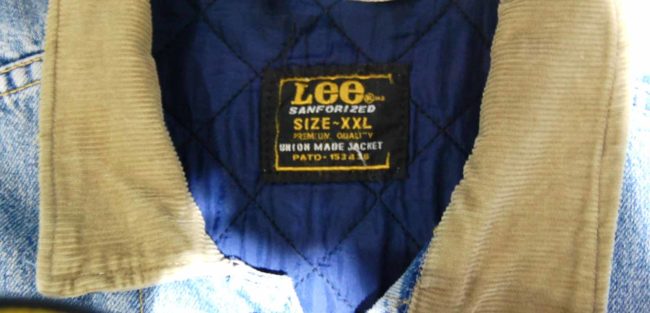 label of Oversized Lee Denim Jacket