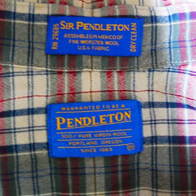 label of Pendleton Plaid Shirt