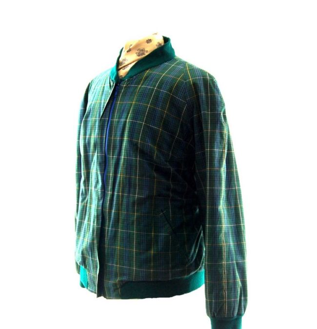 side of 90s Plaid Bomber Jacket