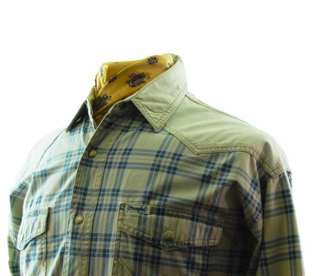 side of Authentic Wrangler Check Shirt
