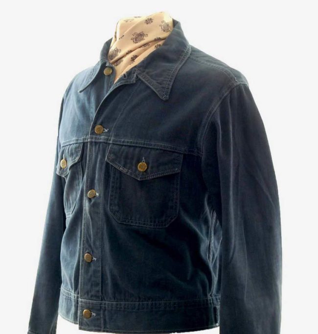 side of Dark Grey Lee Denim Jacket