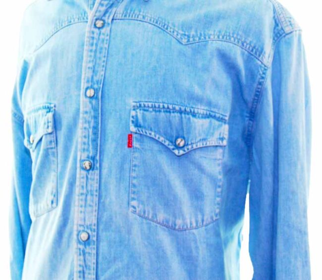 side of Levi's Light Blue Denim Shirt