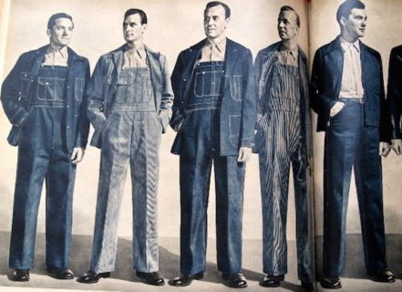 vintage workwear style publicity poster