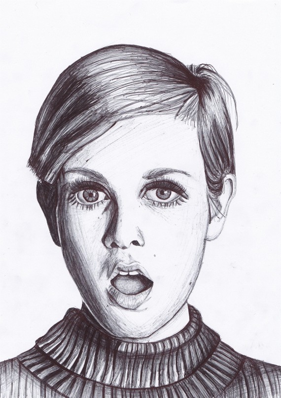 A drawing of Twiggy A drawing of Twiggy