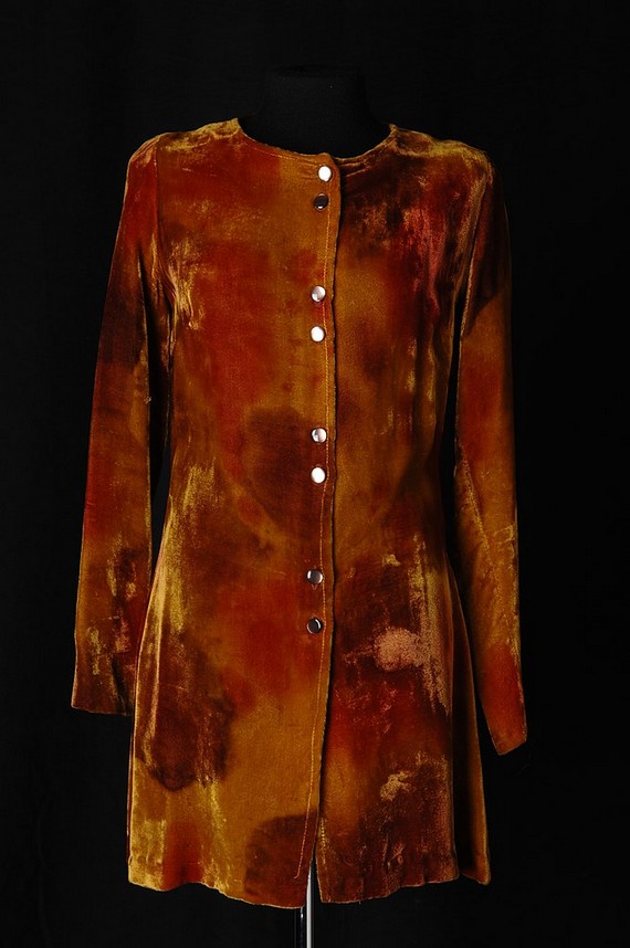 Biba burnt orange silk velvet mini dress, 1970 Biba burnt orange silk velvet mini dress, 1970