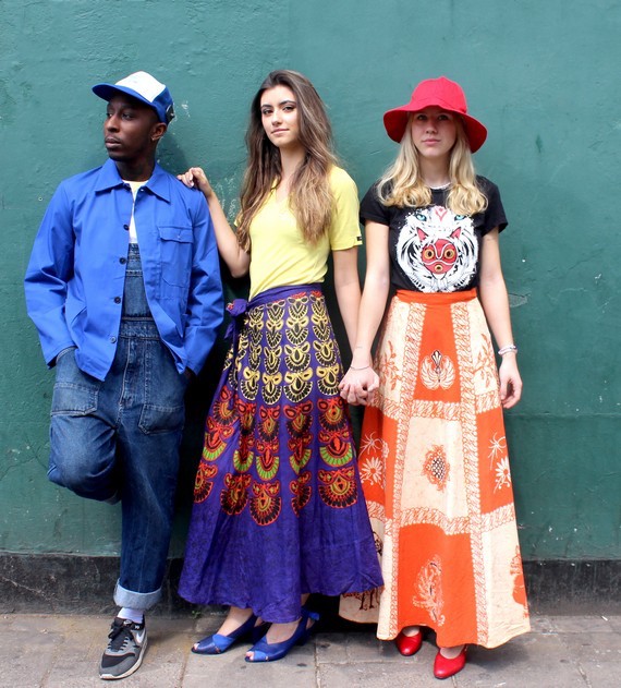Here we have a mix n match look, with long printed maxi skirts worn with t shirts, along with a dungaree and work shirt Americana look. Here we have a mix n match look, with long printed maxi skirts worn with t shirts, along with a dungaree and work shirt Americana look.