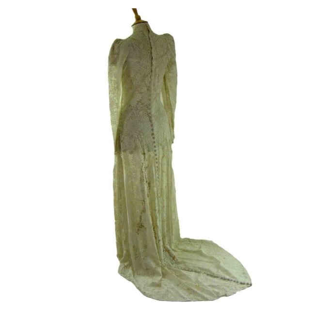 1940s Lace Wedding Dress - Image 2