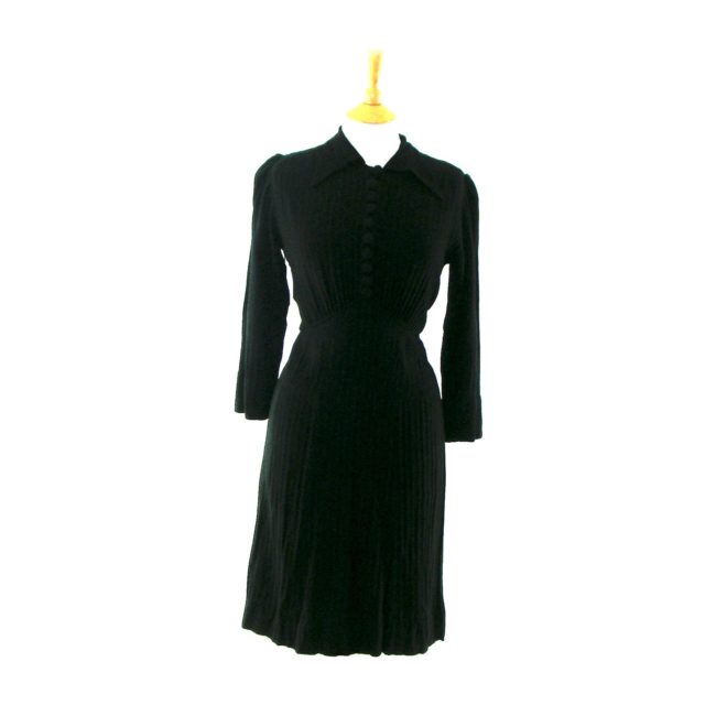 1940s vintage dress black