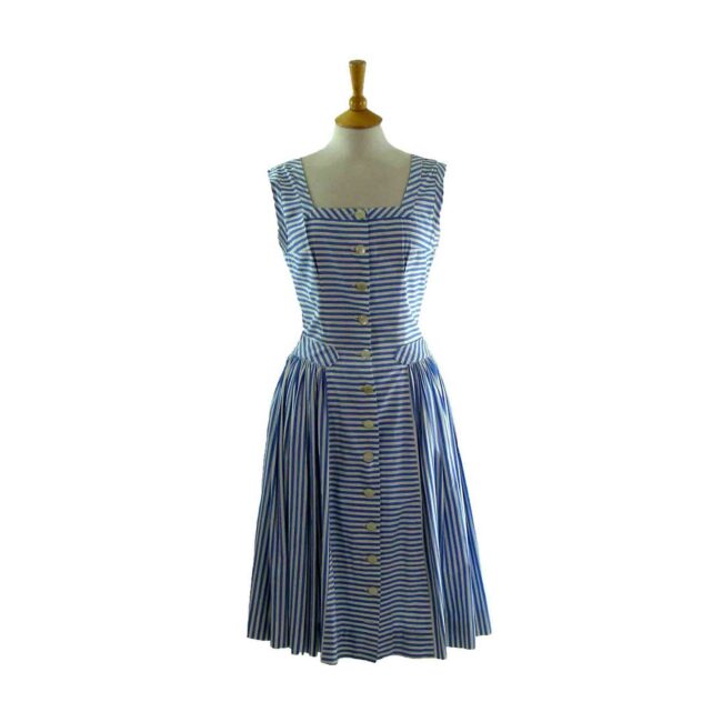 1950s Blue Candy Stripe dress
