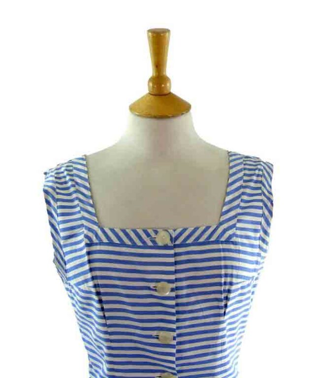 1950s Blue Candy Stripe dress - Image 2
