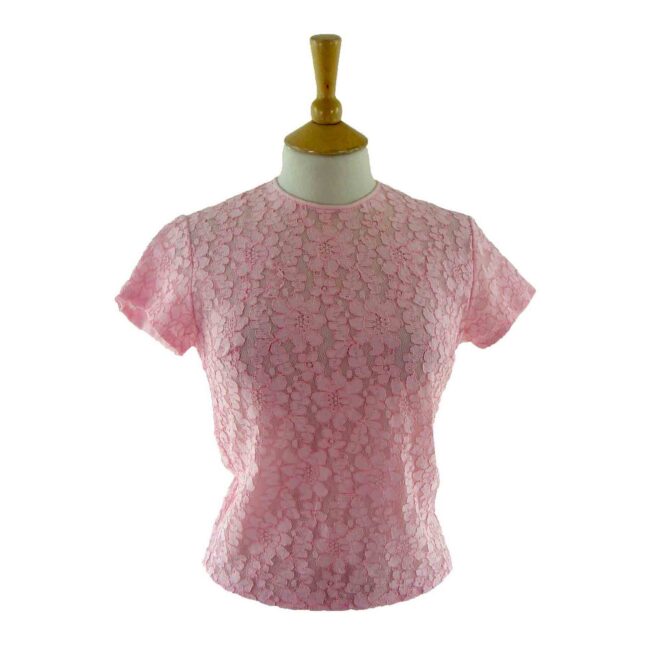 1960s Pink Lace Top