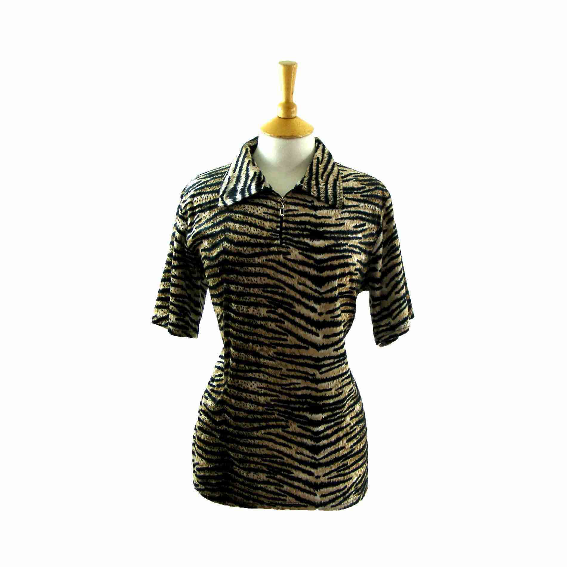 90s animal print blouse