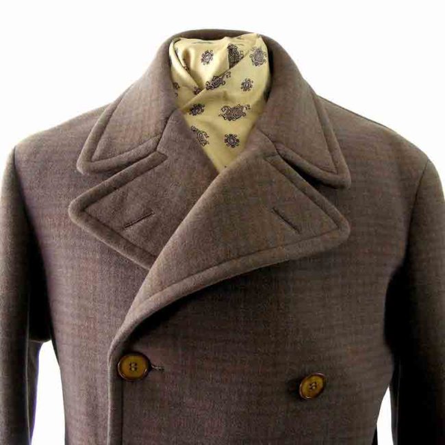 40s Brown Mens Pea coat - Image 2