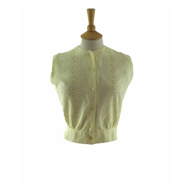 50s-Button-Up-Cropped-Pale-Yellow-Blouse
