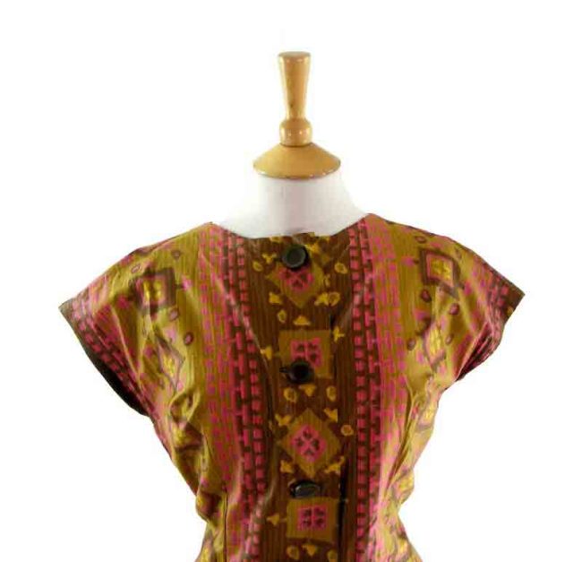 50s Cotton Multicoloured Dress - Image 2