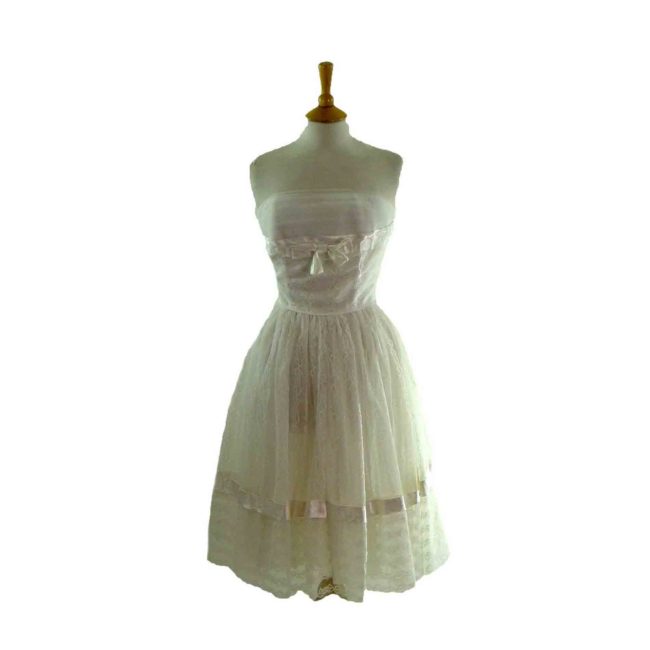 50s White Lace Party dress