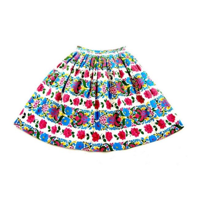 50s cotton print vintage skirt